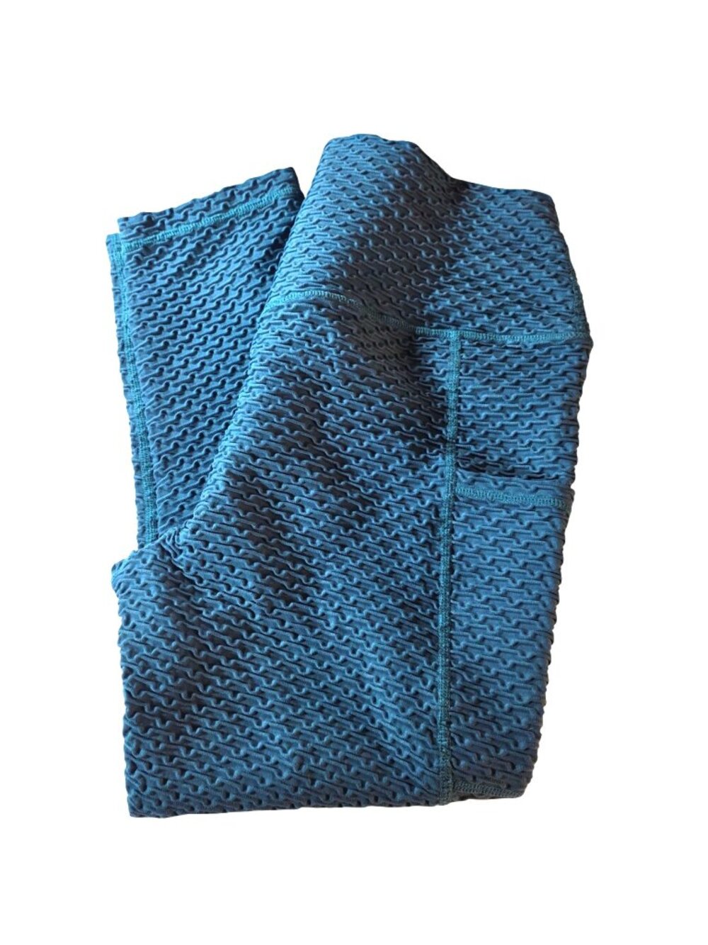 CVG Womens Blue Leggings Capris Textured M Nylon Spandex Blend Exercise Pants